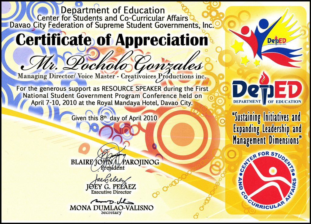 Certificate Of Recognition Deped For Teachers An Extension Will Only Be ...